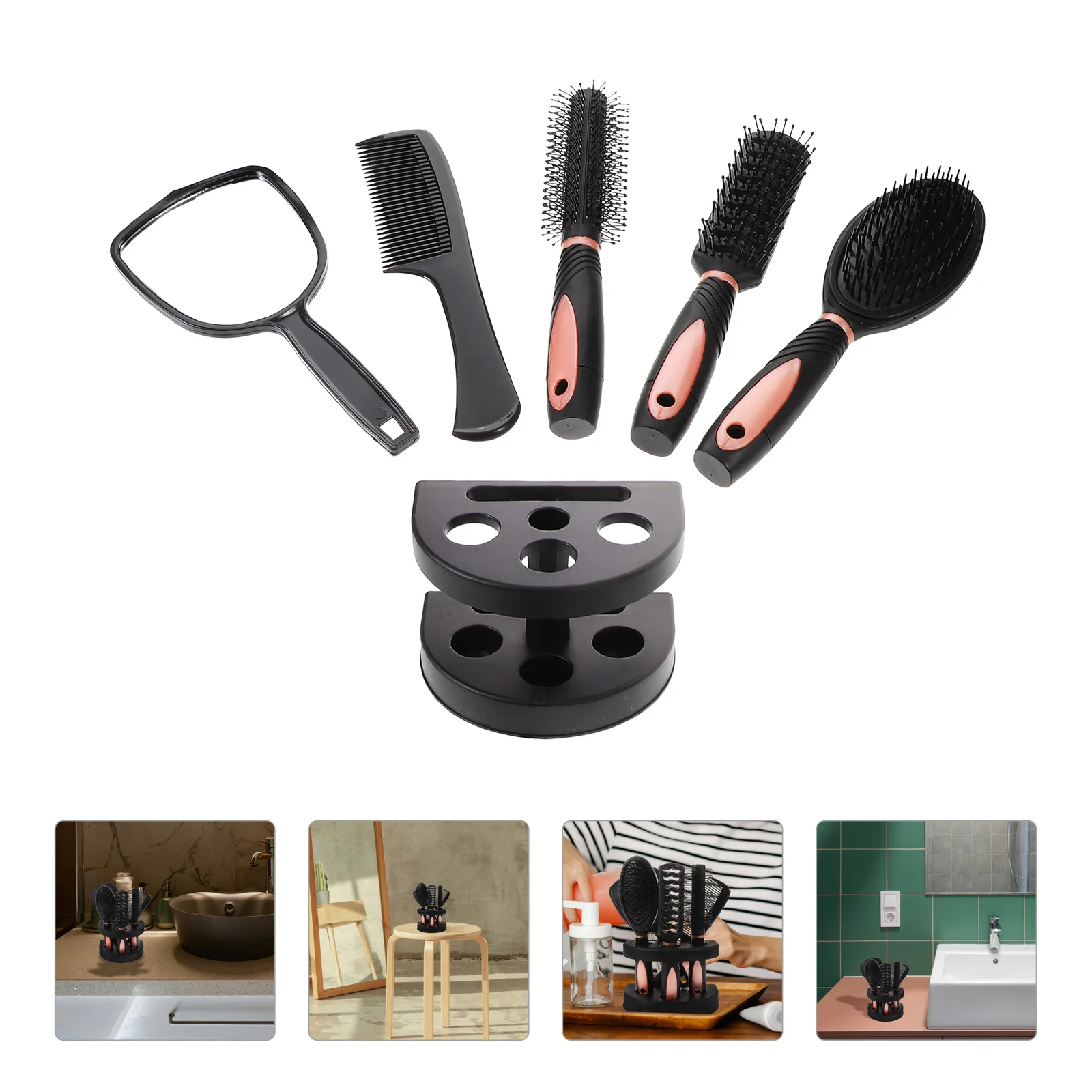 

5 Pcs Hand Mirror Hair Comb Set of Miss Waver Tool Shampoo Conditioner Styling Tools