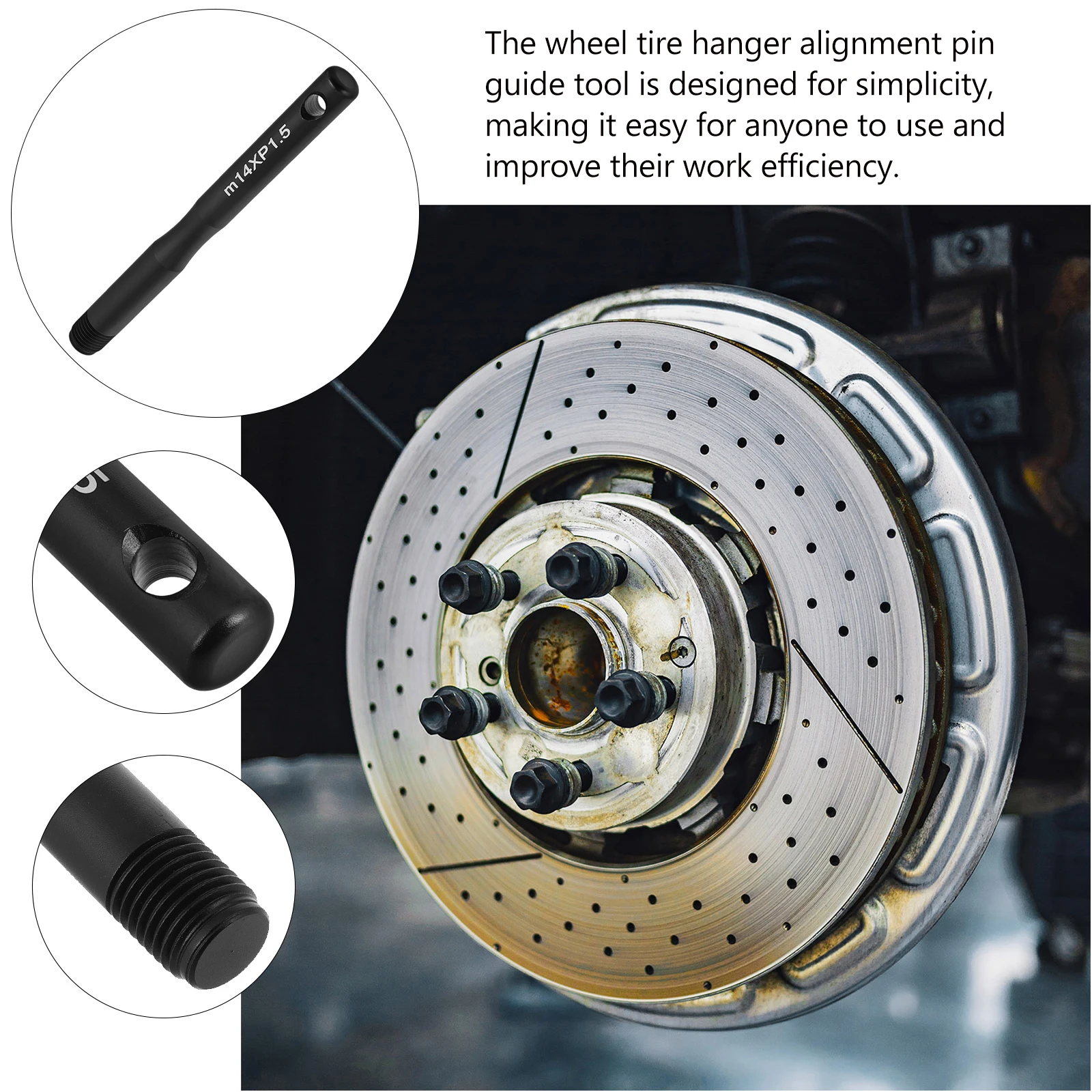 

Alignment Pin Guide Tool Vehicle Wheel Positioning Repair Manual Tire Changer Bolt Guide Durable Wheel Installer Car Tire Tool