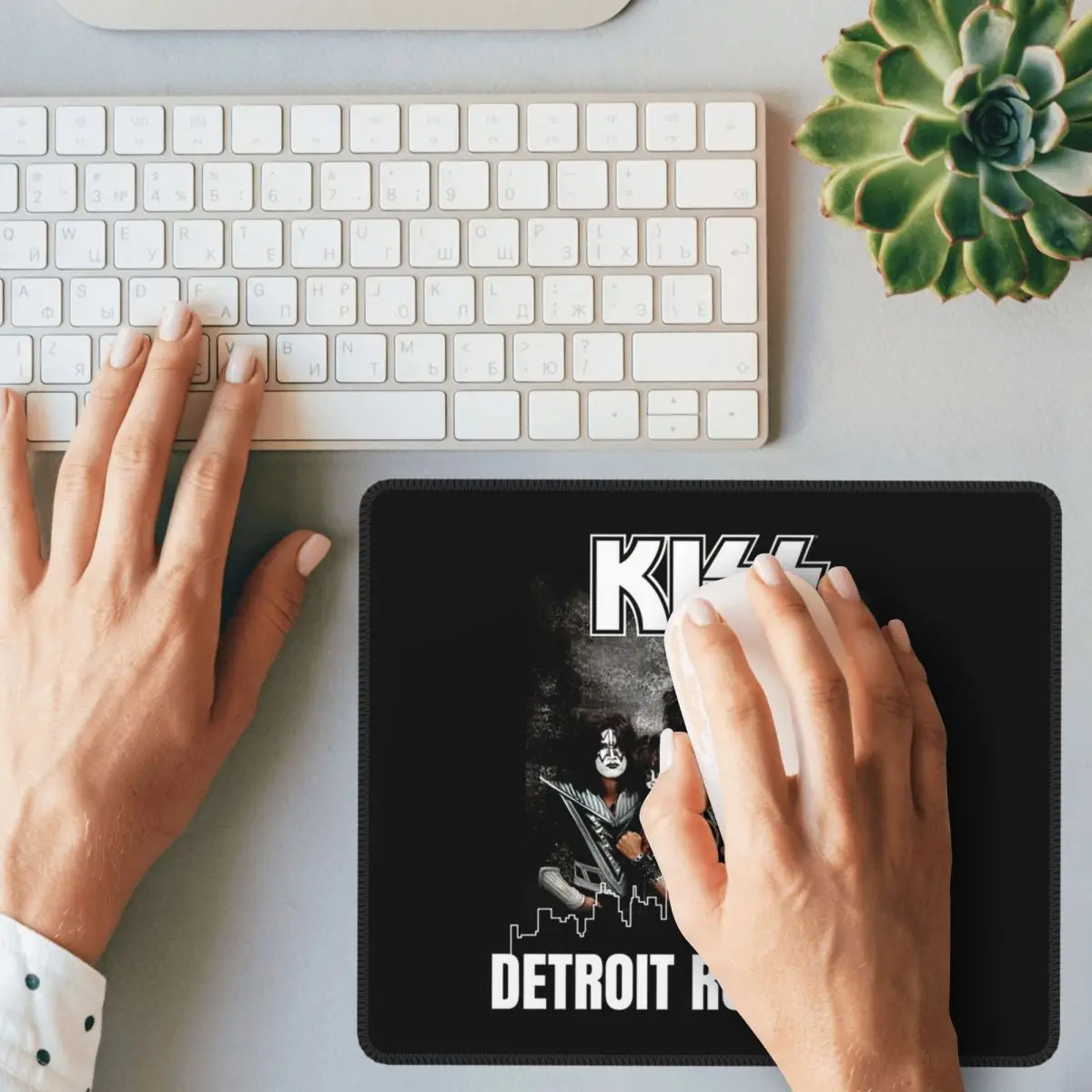 Kiss Band Detroit Rock City Mouse Pad Computer Keyboard Mouse Mat Gaming PC Laptop Desk Mat Office Accessories Table Mats