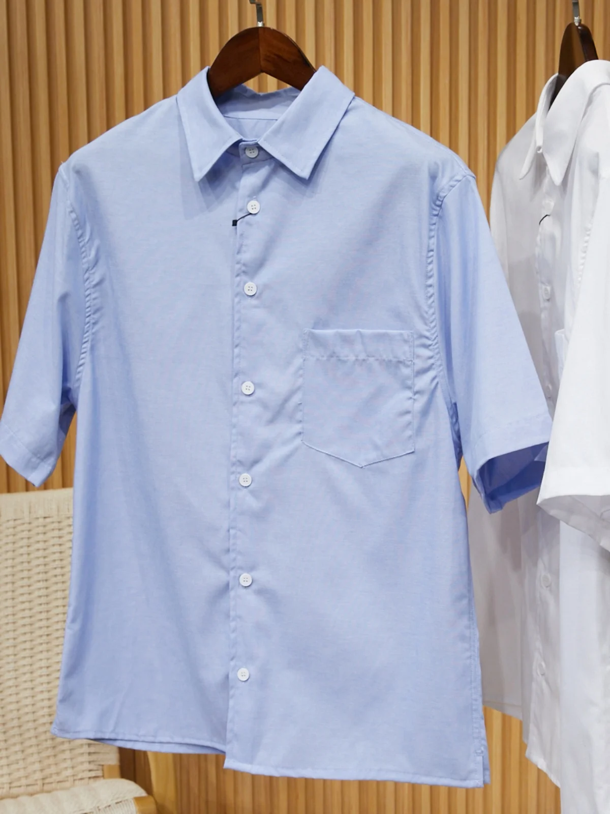 

Мужская рубашка из оксфордской ткани, 100% хлопок, свободного кроя, с коротким рукавом, однотонная, для повседневной носки, деловая, летняя, стандартного кроя