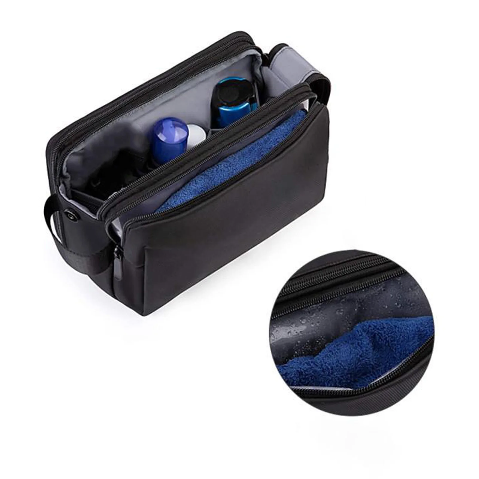 

Large Capacity Makeup Storage Bag, Portable Multi Grid Zipper Cosmetics Storage Bag for Perfume Lotion Brushes Makeup Tools