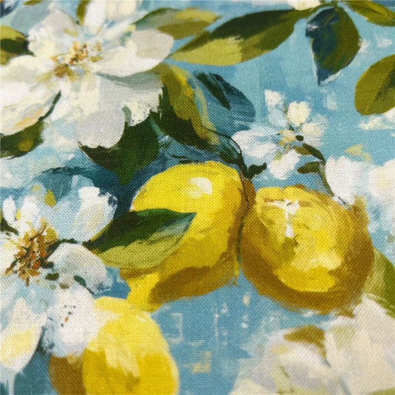 Vintage Oil Painting Grape Cherry Cotton Plain Weave Fabric Fruit Tablecloth Decor DIY Handmade Dress Sewing Textile Fabric view 2