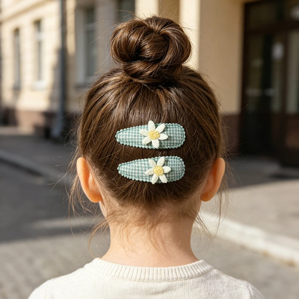 6/10PCS/Set Fabric Printed Bb Hair Clip Suitable for Children Girls Teenagers To Wear Bangs Clip Children's Hair Accessory Set