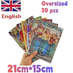 2024 Oversized Pokemon Cards 30Pcs Jumbo Letters Card Vmax Vstar GX Arceus Pikachu Charizard Super Shiny Rare Card Birthday Gift