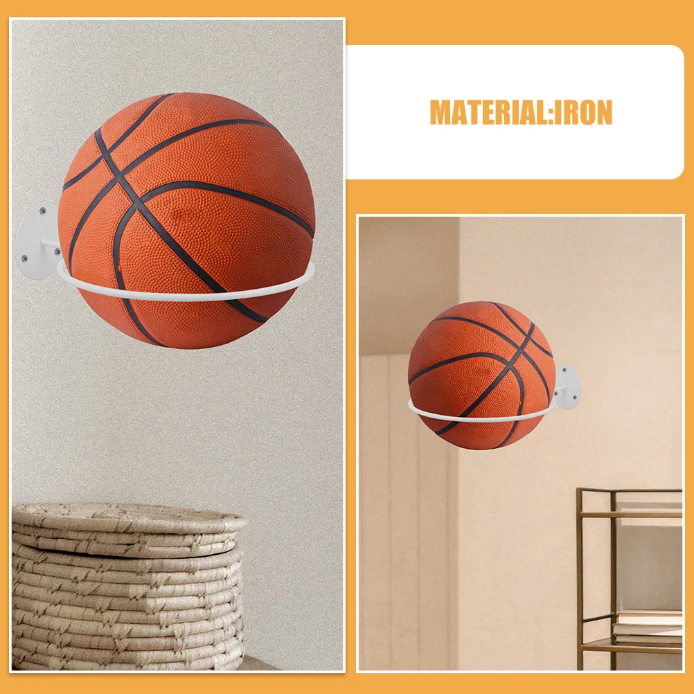 4 supporti per palloni da calcio per basket con montaggio a parete, durevoli, per riporre sport, per pallavolo, palloni da rugby, supporto per palline