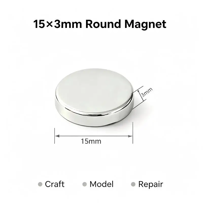 5-80PCS 15x3mm Neodymium Disc Magnets Small Round NdFeB Magnet for DIY Craft Office Industrial