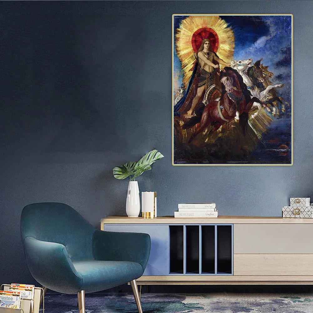 Carro de Apollo de Gustave Moreau lienzo pintura al óleo obra de arte imagen estética póster decoración colgante de pared decoración del hogar