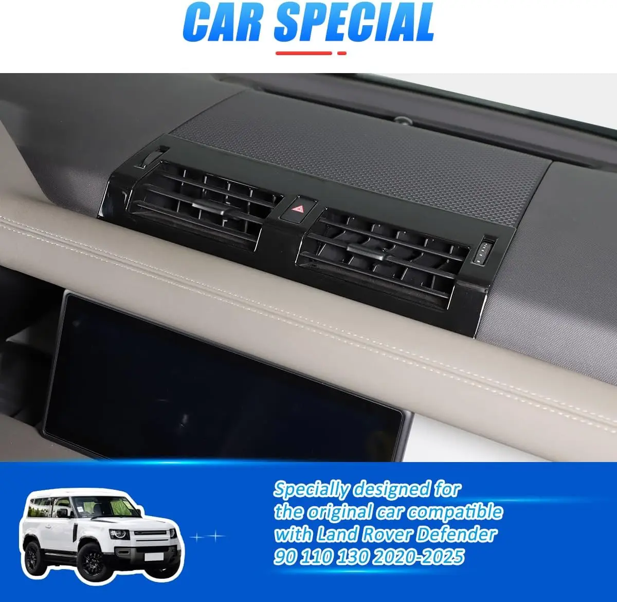 

Car Dashboard Air Outlet Decorative Frame Trim For Land Rover Defender 90 110 130 2020-2024 Cover Car Interior Accessories