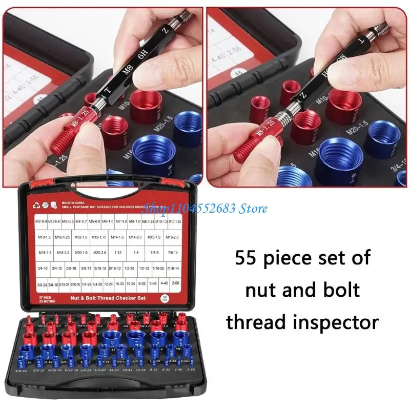 

Y6GD Portable Aluminum Thread Checker Gauges Set 55PCS For Accurate Size Measurement