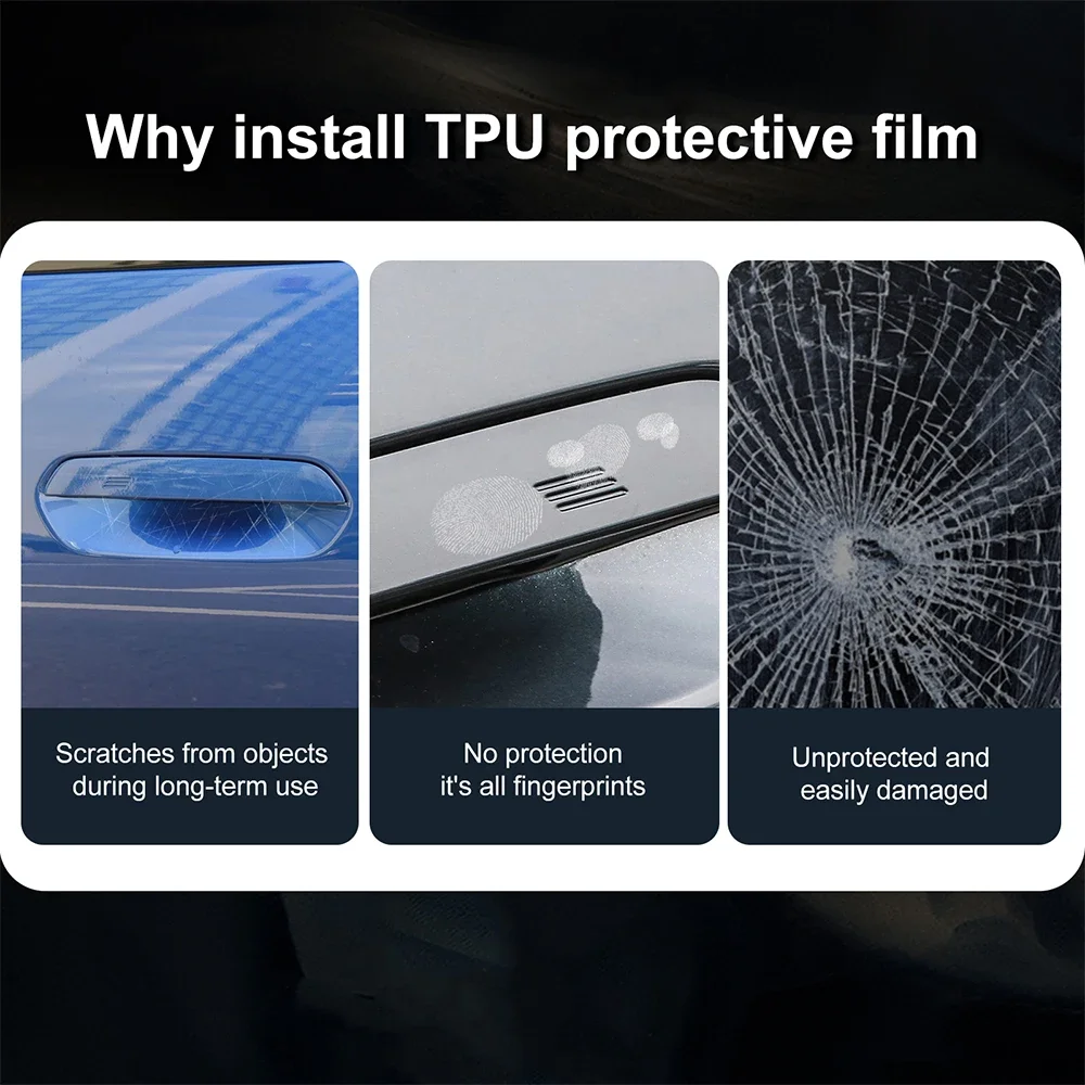 TPU for Mini Cooper Electric E SE J01 EV 2024 2025 Car Door Bowl Handle A Pillars Anti-scratch Sticker Clear Sticker Film - view 3