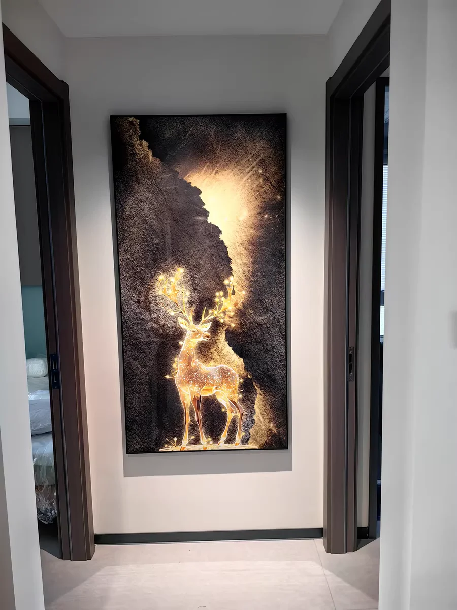 Luxurious and exquisite reindeer mural, LED wall lights in the lobby, hallway, living room, and hotel GN601TB