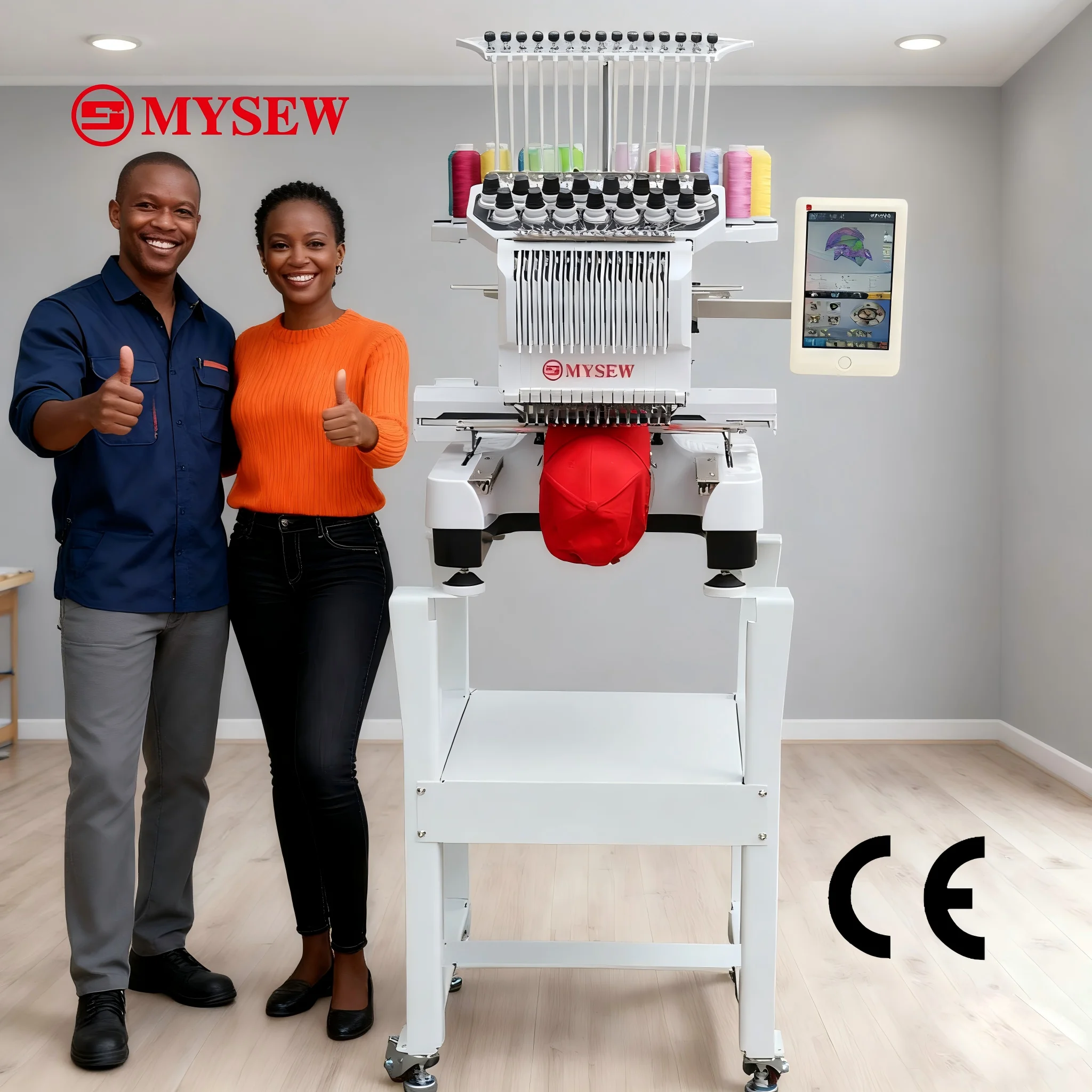 MYSEW MFS1500 15 Needle T-shirt Apparel Cap Computer Industrial Single Head  Industrial Computerized Embroidery Machine