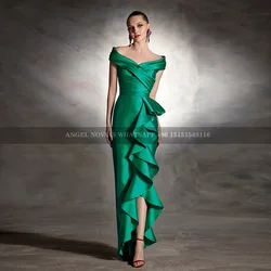 Sheath Green Mother of the Bride Dresses with Ruffles Wedding Party Gowns vestido para madre de la novia 2024