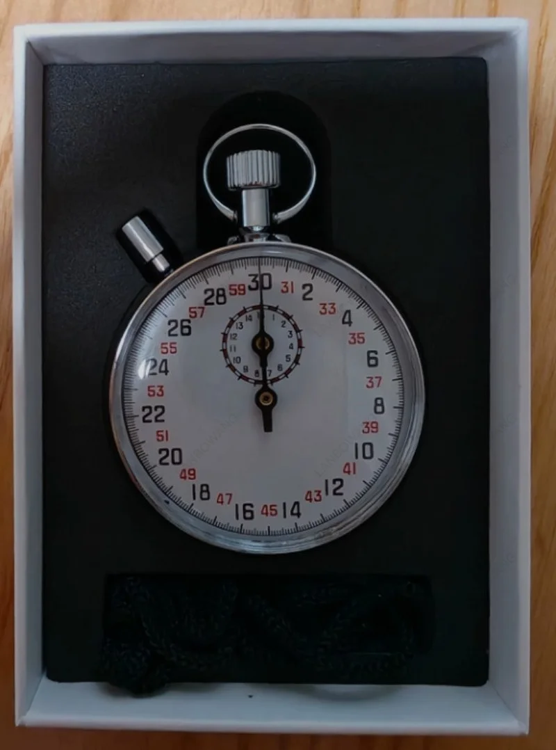 Metal Stainless Steel Mechanical Stopwatch, Handheld Professional Sports Timer for Running Competition Timing