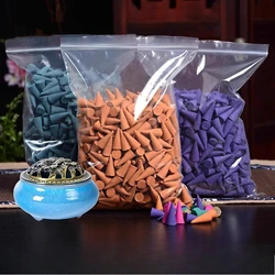 Y 60Pcs/bag Mixed Cones Incense Lavender Sandalwood Ocean Anxiety Relief Fragrance Incense Cone for Yoga Meditation Relaxation