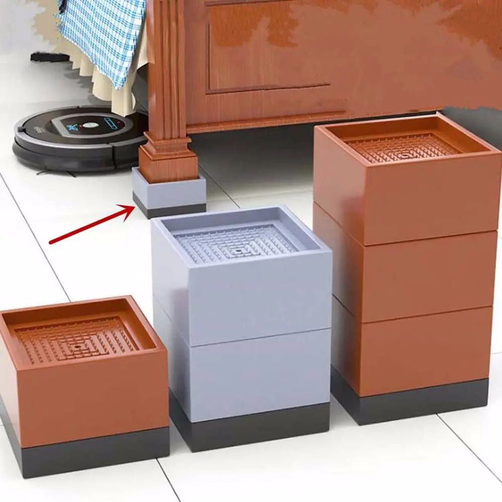 

4pcs Wear-resisting Anti-slip Sofa Anti Noisy Table Heightening Cushion Bed Riser Furniture Leg Pad Floor Protector
