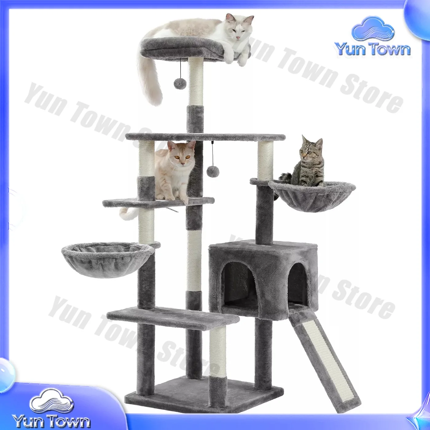 US Warehouse Multi-level Large Cat Tree House Cat Tree Scratcher Cat Climb Tower