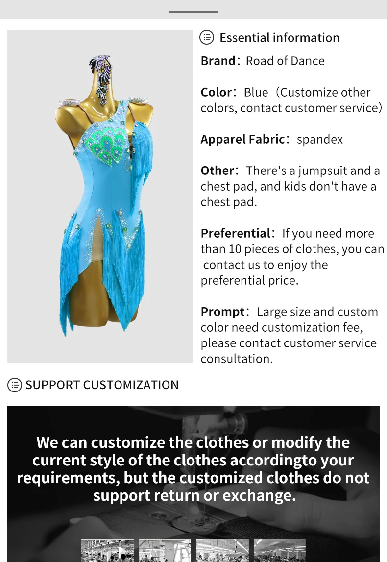 Lateinamerikanisches Tanzkleid, Partykleidung, Tanzbekleidung für Damen, lyrisches Kostüm, Ballsaal-, Karnevals-, Bühnen- und Abendgarderobe, elegantes Party- und Auftrittsoutfit. – Detail 3