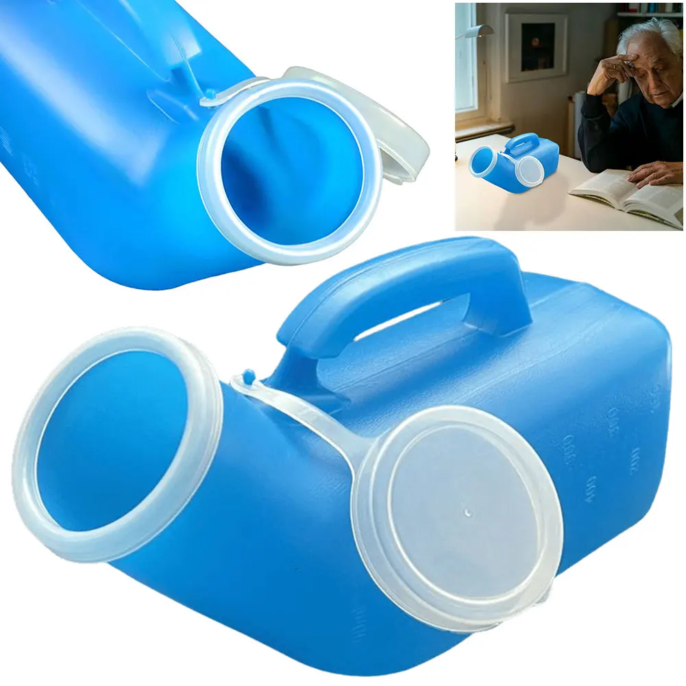 1200ml Pee Container Spill Proof Portable Urinal Plastic Urine Bottle with Lid for Car Elderly and Incontinence