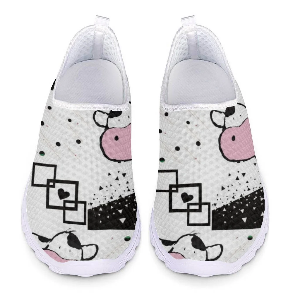 

Cartoon Cow Print Summer Woman Flats Casual Shoe for Women 2023 Light Mesh Sneakers Slip on Loafers Womens Footwear Ladies Shoes