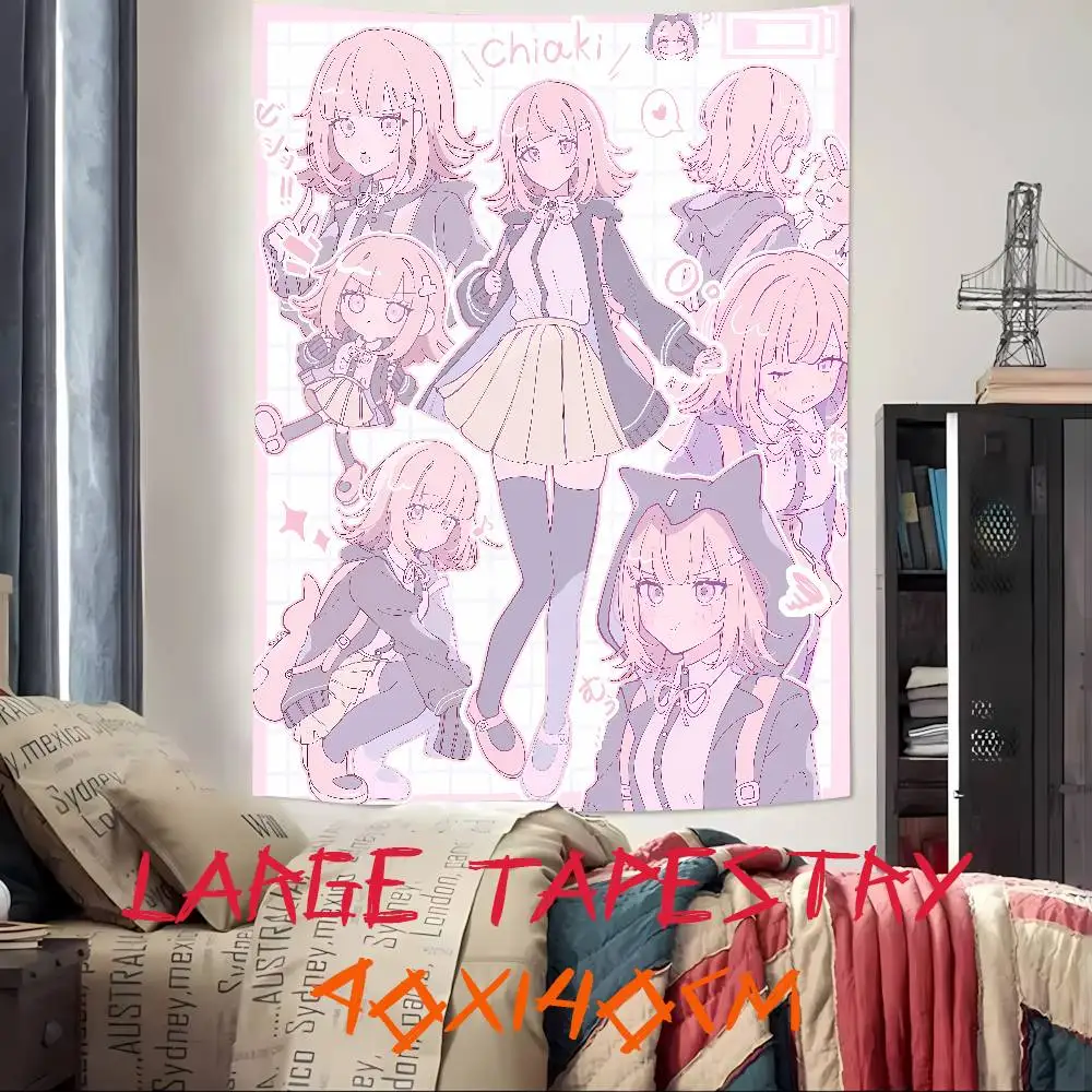 Cute Chiaki Nanami Tapestry Cute Room Decor Wall Danganronpa Series Coverings Flag Aesthetic Room Decor Headboard Wall Hanging