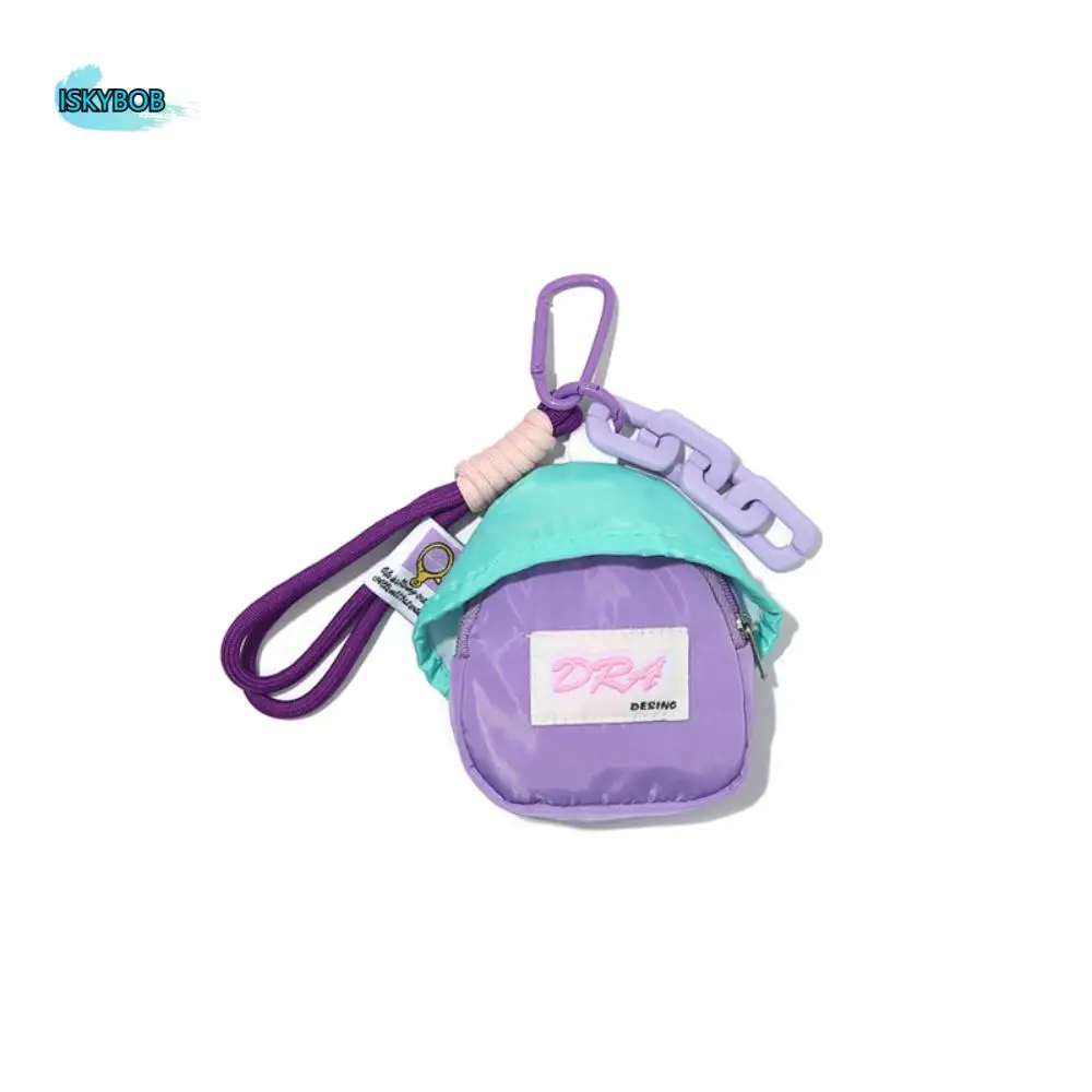

Macaron Color Mini Coin Purse Backpack Pendant Multifunctional Key Chain Wallet Anti Loss Portable Earphone Bag Lipstick Case