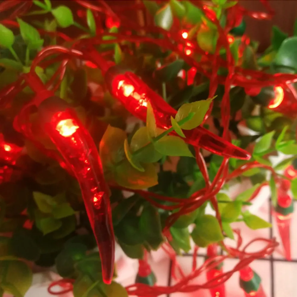 PVC Hot Pepper String Light Multifunctional 1.5m Colorful Light String Battery Operated Waterproof LED Night Lights