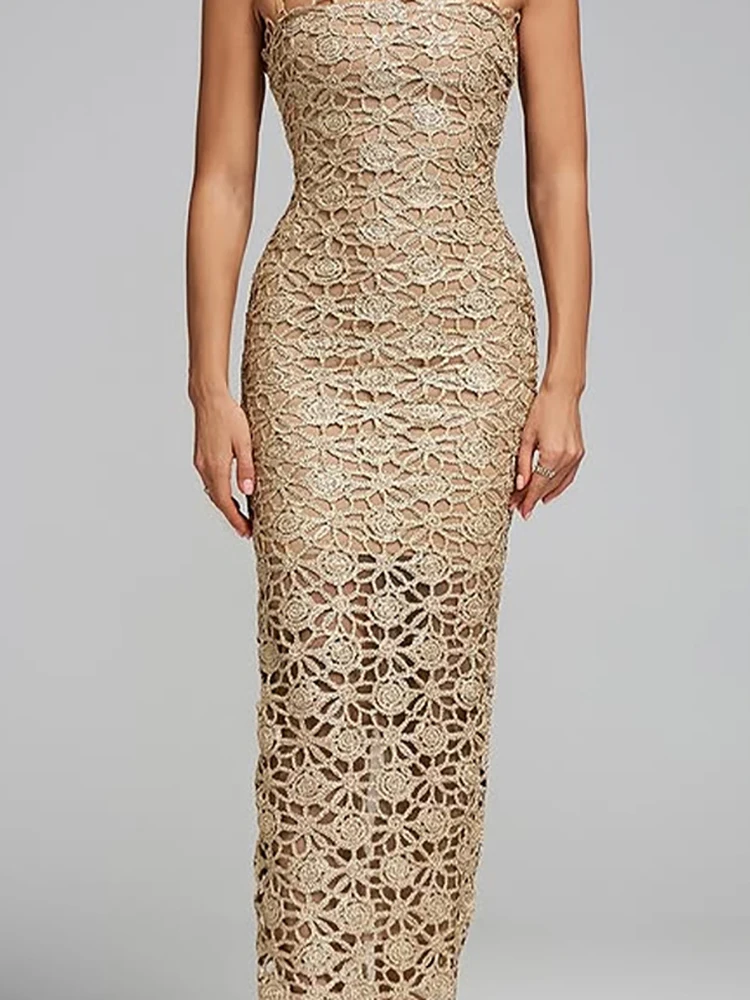 مثير الجاكار عالية الخصر سليم صالح ألف خط فستان الصيف جوفاء أكمام حزام فستان الحفلات السيدات أنيقة بلون فستان طويل