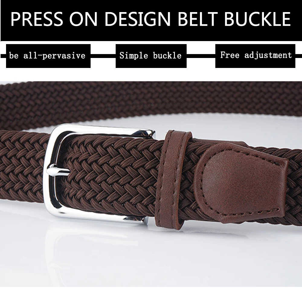 TUSHI Neue männer Nicht-loch Woven Gürtel Elastische Stretch Leinwand Gürtel Weiblichen Koreanischen Stil Vielseitig Student Hosen Denim gürtel Luxus – Detail 3