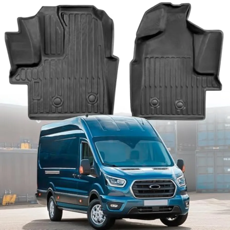 

Car Floor Mats for Ford Transit 2022-2026 Fit Vinyl Only Black Custom Fit All-Weather TPE Liners Heavy-Duty for Transit 150 250