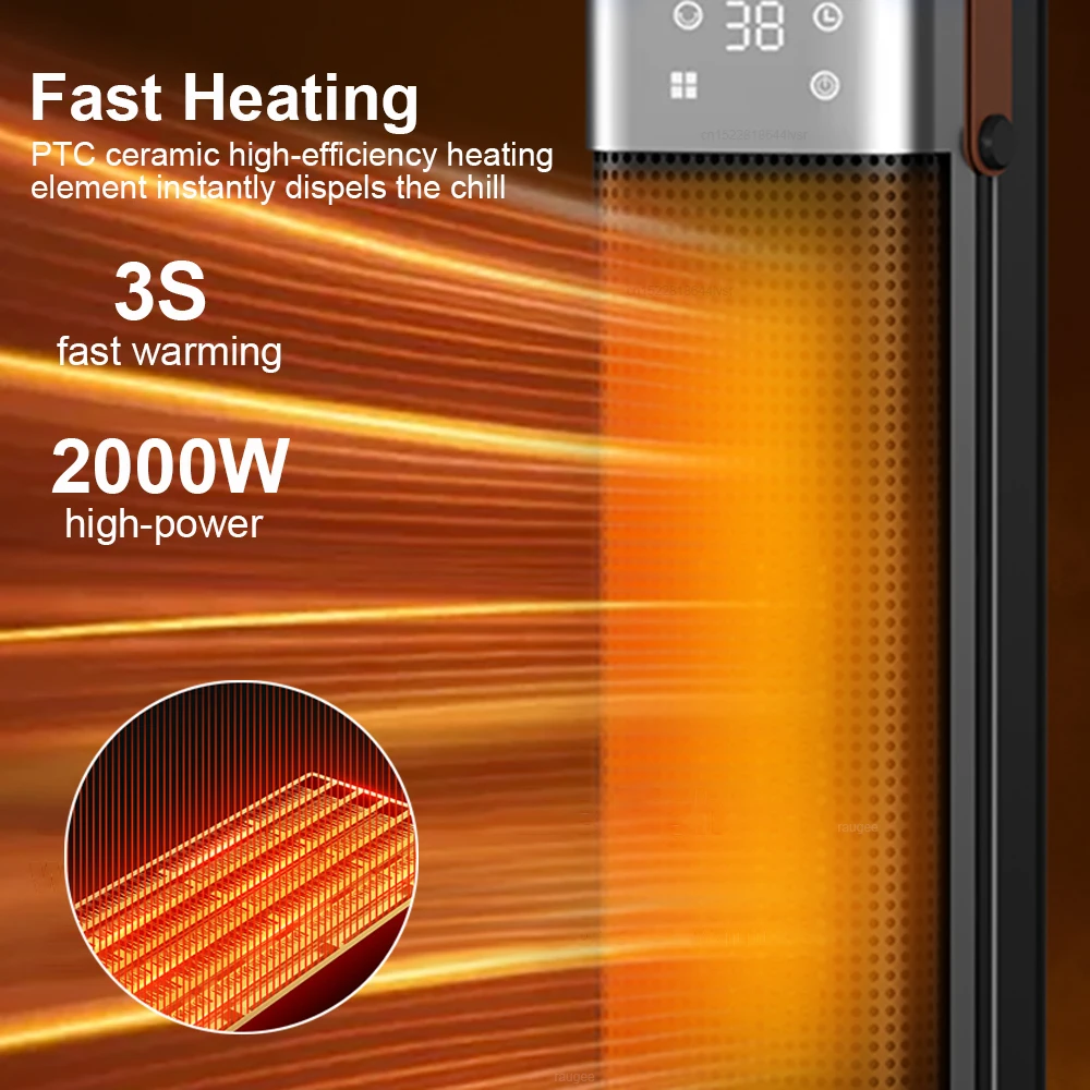 Electric Heater 2000W Heating Fans Portable Electric Space Heater PTC Fan Heater Household Hot Air Blower with Remote Control