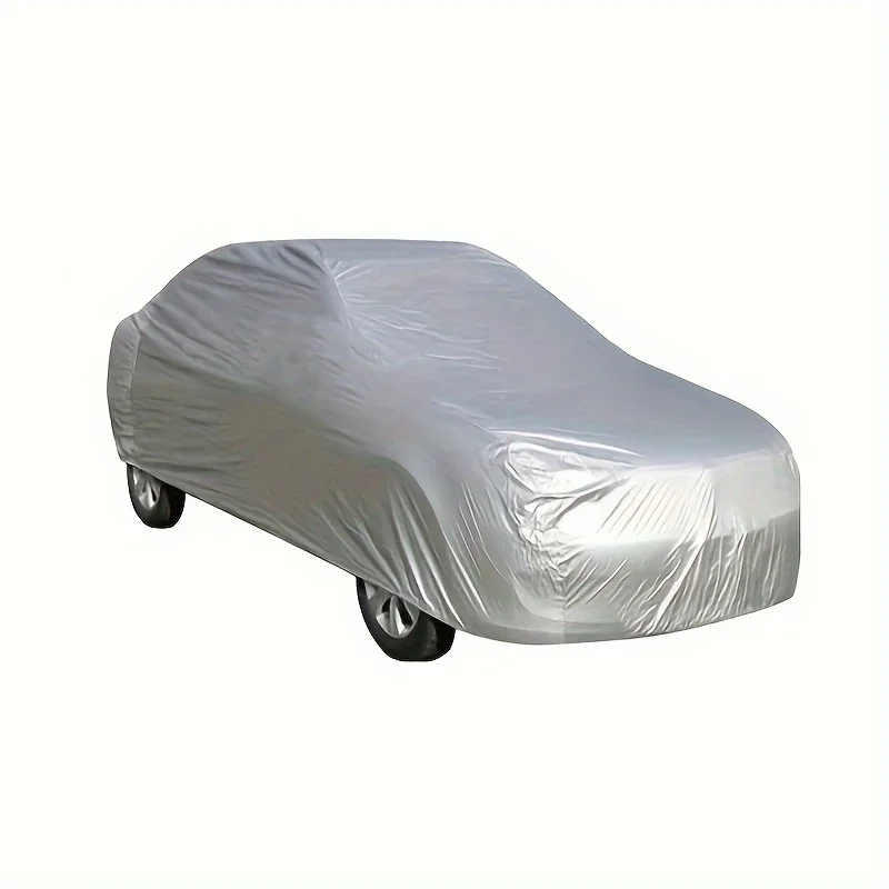 Full body car cover, universal for all seasons, silver protective cover