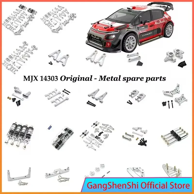 ชุดอุปกรณ์เสริมกันชนหน้าสำหรับ mobil RC 1/14 Mjx RC 14301 14302 14303อุปกรณ์เสริมรถยนต์สีแดงชิ้นส่วนรถตีนตะขาบบังคับวิทยุ1/14