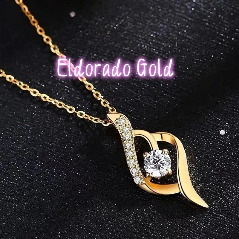 

Eldorado Gold Eldorado Gold 2025 2025High Quality AU750 18K Inlaid With Moissanit Diamond Pendant, Women's Necklace, Engagemen