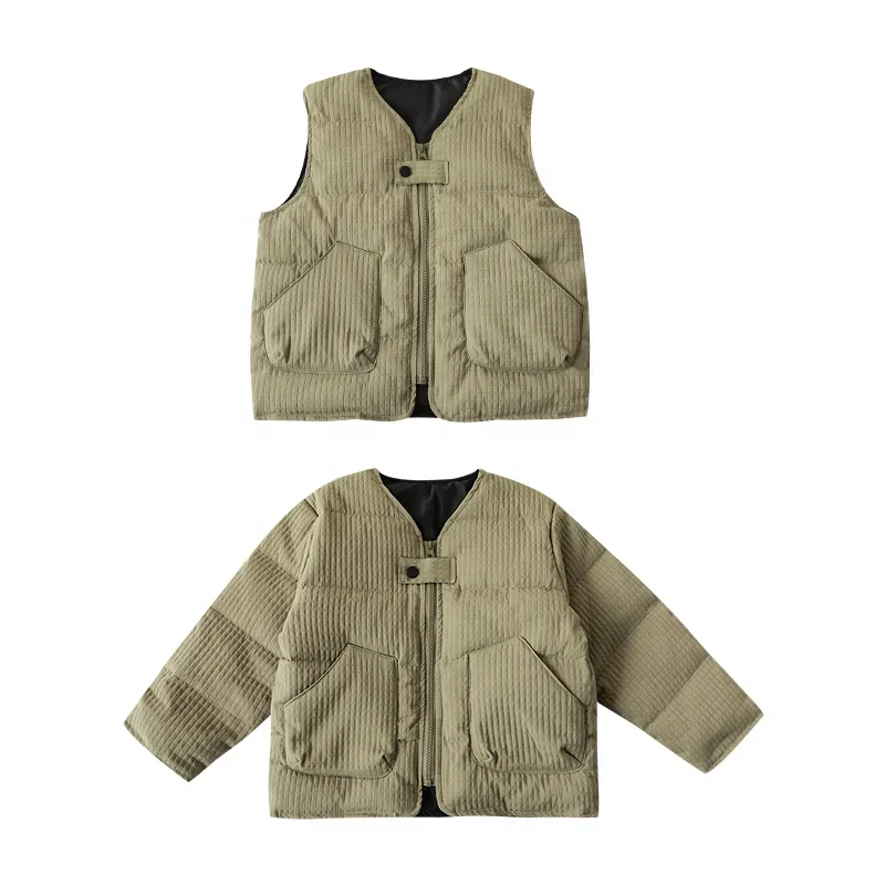 

YOEHYAUL 90% White Duck Down Waffle Vest Waistcoat Child Quilted Puffer Jacket Kids Toddler Winter Down Jackets Coat