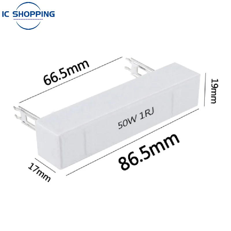 50W Ceramic Cement High Power Resistor 0.1~1K 0.2 0.22R 0.5 1 1.5 2 2.5 3 4 5 6 8 10 15 20 25 30 50 80 100 200 250 300 500 Ohm