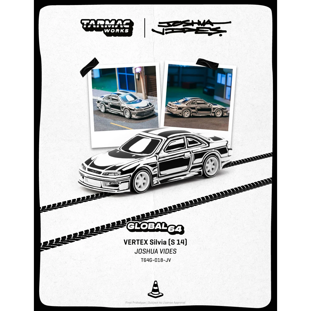 

Литая под давлением модель автомобиля PreSale TW 1/64 VERTEX Silvia S 14 — разработанный подарок JOSHUA VIDES High Performance Limited Edition