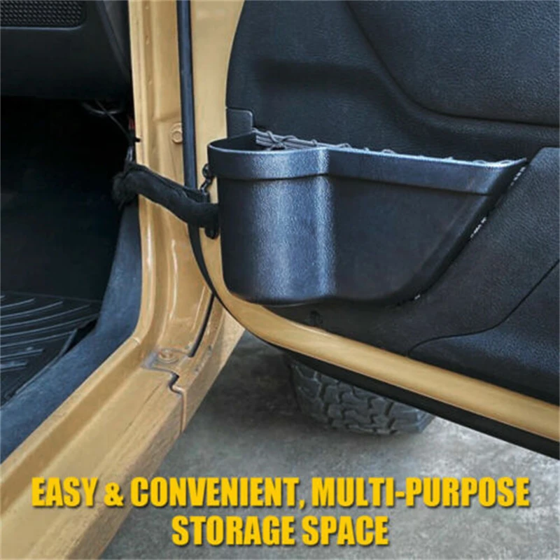 2Pcs For Jeep Wrangler JK JKU 2/4Door 2011 2012 2013 2014 2015 2016 2017 2018 Front Door Storage Box Organizer  - Image 3