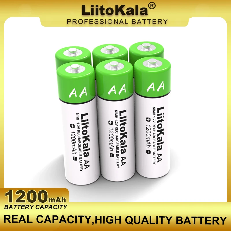 30PCS Liitokala New 1.2V AA 1200mAh Ni-MH Rechargeable Battery For Temperature Gun Remote Control Mouse Toy Batteries Wholesale