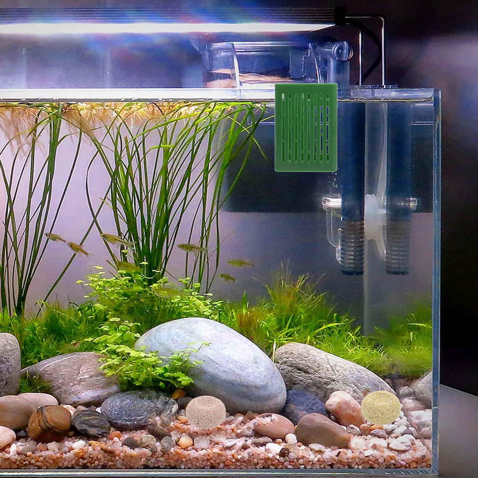 

2pcs Hanging Aquarium Plant Basket Wall-Mounted Fish Tank Holder Transparent Hydroponic Net Pot Thickened Nursery Cup For