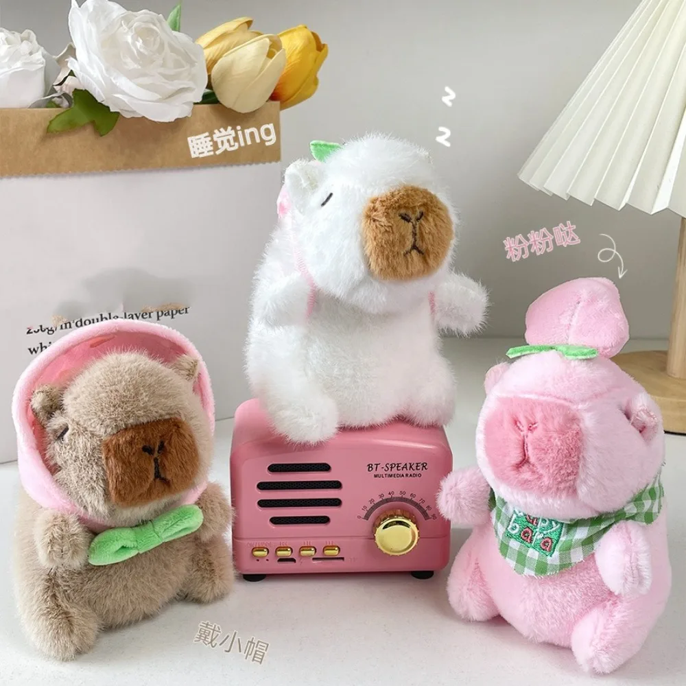 

Honey Peach Capybara Plush Pendant Fruits Funny Capybara Plush Keyring Cartoon Bow Capybara Plushie Doll Girls