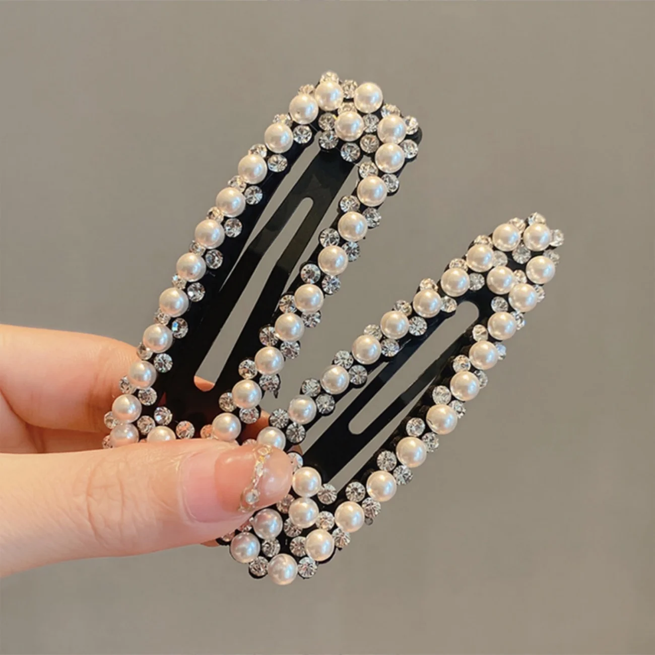 Pearl Hair Clip Elegant Rhinestone BB Side Clips Geometric Hair Pins for Women Metal Barrettes Jewelry Girls Hair Accessories