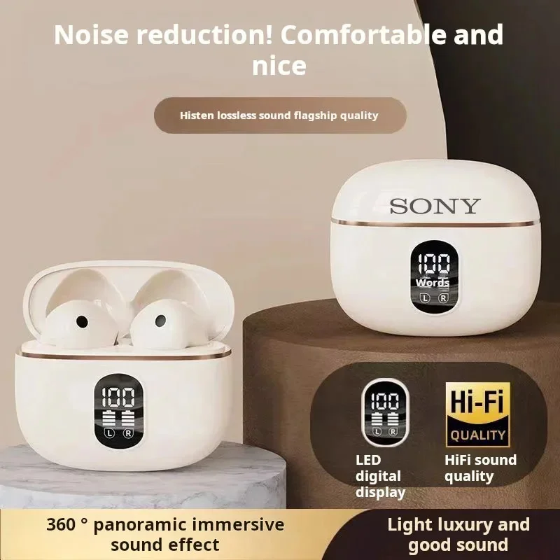 Sony Wireless Earphone 40dB Noise Cancelling Bluetooth 5.3 Headphone with LED Display HD Call TWS Earbuds Transparency Mode