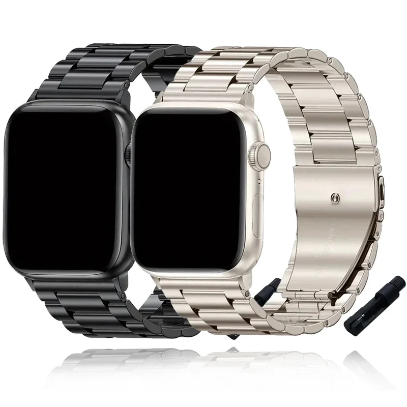 สายสแตนเลสสำหรับสายคาด Apple Watch 10 9 8 7 6 5 SE สายรัดข้อมือโลหะพิเศษสำหรับ iWatch 49มม. 44มม. 42มม. 46มม. 40มม. 45มม. 41มม.