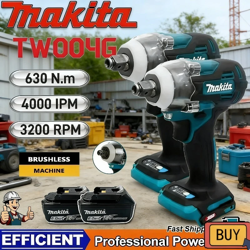 

Бесщеточная отвертка Makita TW004G 630Нм, аккумуляторная электрическая отвертка, перезаряжаемая дрель-шуруповерт для аккумуляторов Makita