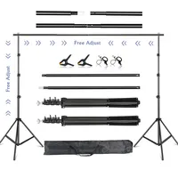 2.6x3M/8.5x10ft Photo Video Studio Backdrop Background Stand, Adjustable Telescopic Background Support System with Carry Bag