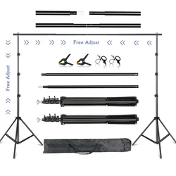 2.6x3M/8.5x10ft Photo Video Studio Backdrop Background Stand, Adjustable Telescopic Background Support System with Carry Bag