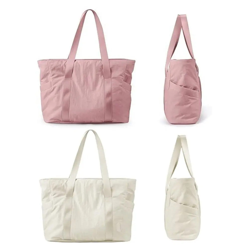 Nylon Yoga Mat Bag with Yoga Mat Buckle Solid Color Gym Fitness Tote Bag Multi Pocket Multifunction Travel Handbag Sports