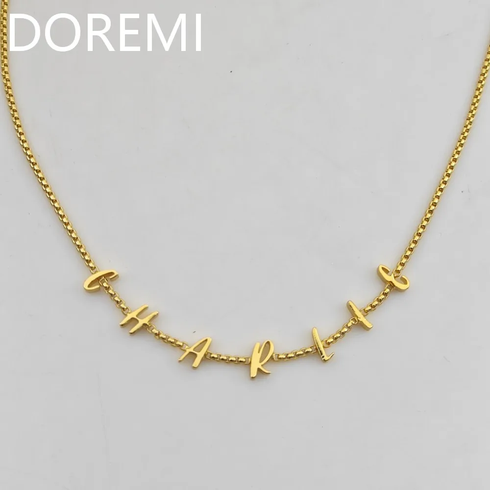 

lateefah necklace features horizontal initials spaced letters, a bold minimalist and personalized design