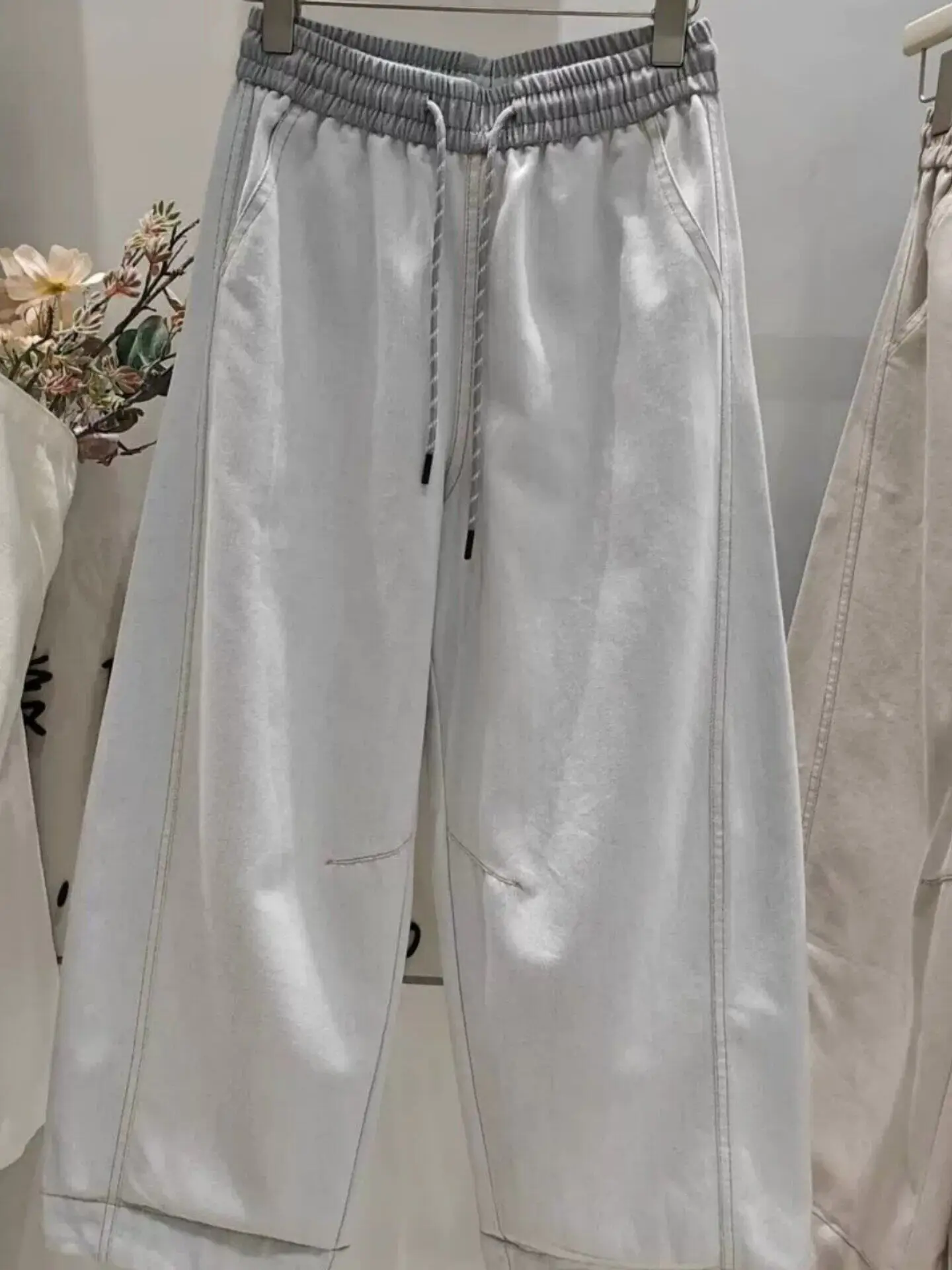 

Korean Style Wide Leg Jeans Women's Summer New Loose Slimming Nine Points Old Money Style Casual Straight Leg High Waist